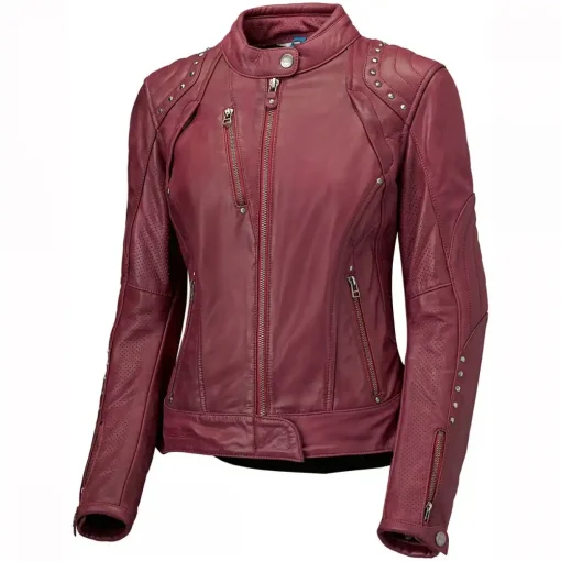 234314798 53 pic 3 Vendorist Apparels Motorbike Leather Jacket Ladies Burgundy