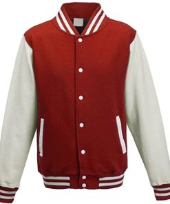 Red and White Varsity Jacket. Red and White Letterman Jacket