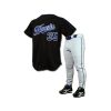 baseball uniform black with blue logo Vendorist Apparels Baseball Uniform Black - Personalized Baseball Jersey