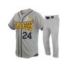 baseball uniform grey with yellow logo Vendorist Apparels Baseball Uniform in Grey with Yellow Logo