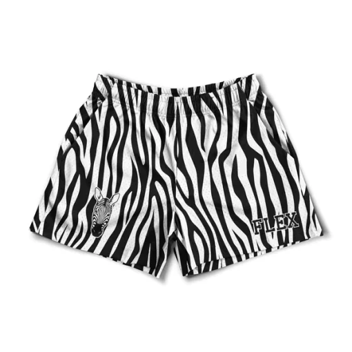 Mens Mesh Shorts 5″ – Zebra Print Mesh Short