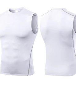 Sleeveless White Compression Shirts